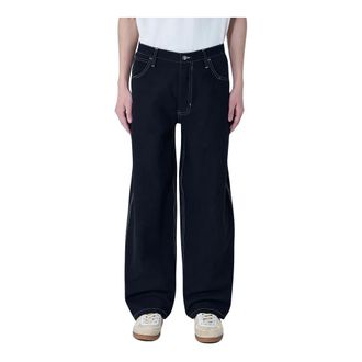 Story mfg. STORY mfg., Wide Jeans, male, Black, Size: M Poetry Canvas Wonky-Wear Pants