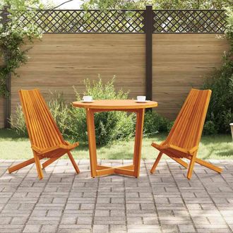 Berkfield Home Folding Garden Chairs 2 pcs Solid Wood Acacia in Brown