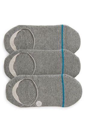 Stance Icon 3-Pack No-Show Liner Socks in Heather Grey at Nordstrom, Size Large