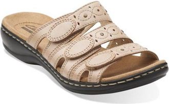 Clarks Womens Leisa Cacti Slide Sandal, Nude Leather, 9.5 M US