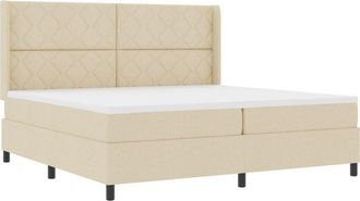 vidaXL Vidaxl - Box Spring Bed with Mattress Cream 200 x 200 cm Fabric