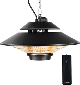 Alpina Gs-1500 Riscaldatore A Infrarossi 1500w Per Uso Interno Ed Esterno Con Telecomando Certificato Ip44, Montaggio A Soffitto, Diametro: 42,5 X 12,5 Cm, N