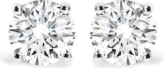 House of Brilliance 14K White Gold 2 3/4 Cttw Round Brilliant-Cut Lab Grown Diamond Classic 4-Prong Stud Earrings at Nordstrom