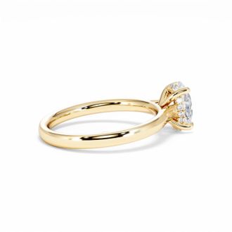 The Diamond Store Amora Oval 1.00ct Hidden Halo Lab Diamond Engagement Ring F/VS1 Set in 18K Gold