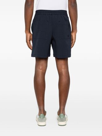 Maison Kitsun&eacute; Seersucker Cotton Shorts - Navy