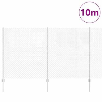 Berkfield Home Attractive Chain Link Fence with 20 U Posts Silver 1.4x10 m Steel