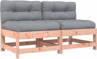 vidaXL Sof&aacute;s centrales con cojines 2 uds madera maciza abeto Douglas Vidaxl