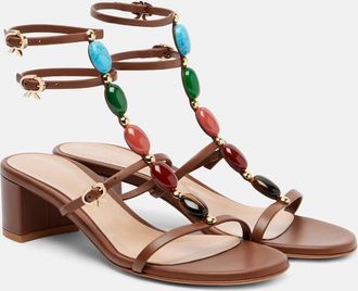 Gianvito Rossi Shanti 45 leather sandals