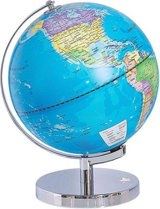 Beliani Decorative Globe Blue Silver Metal Stand Felt Pad LED Star Map 24 cm STANLEY