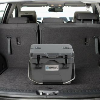 Costway 16 Quart 24-Can Capacity Portable Insulated Ice Cooler with 2 Cup Holders-Blue