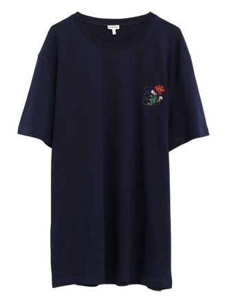 【関税&送料込】Loewe Embroidered Draped T-Shirt Draped T-shirt in cotton blend White - LOEWE