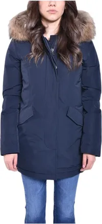 Woolrich Jassen, Dames, Blauw, XS, Katoen, Luxe Arctic Parka
