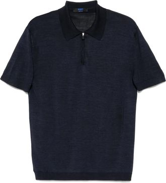 Kiton Polo con mezza zip - Blu