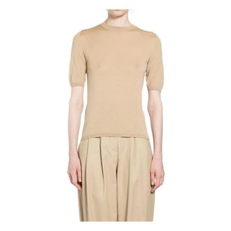 Max Mara Round-neck Knitwear, female, Brown, Size: 2XS Gerico T-shirt