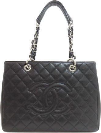 Chanel Black Leather Tote Bag (Pre-Owned)