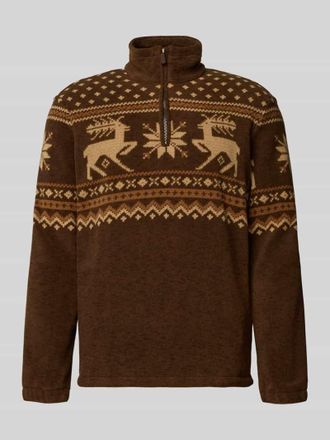 Polo Ralph Lauren Sweatshirt mit Stehkragen in Dunkelbraun, Gr&ouml;&szlig;e L