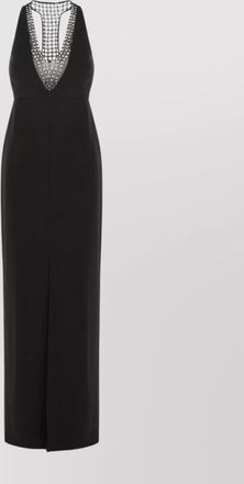 Max Mara long dress with embellished bodice and halter neck