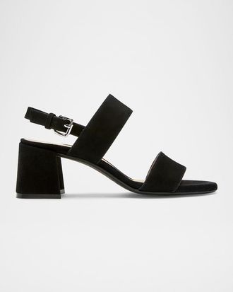 La Canadienne Flemming Suede Dual-Strap Slingback Sandals