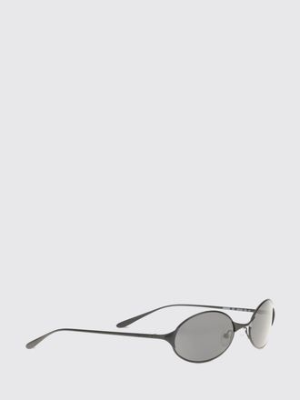 Alexander McQueen McQueen Oval Metal Sunglasses with Engraved Logo and Adjustable Nose Pads
