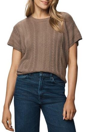 Splendid Raelynn Short Sleeve Pointelle Sweater in Cedar Brown at Nordstrom Rack, Size X-Small