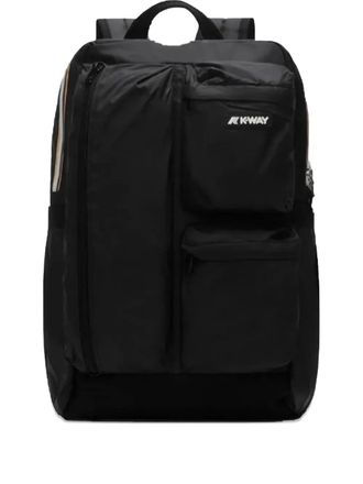 K-Way logo-print backpack - unisex - Polyester - OS - Black