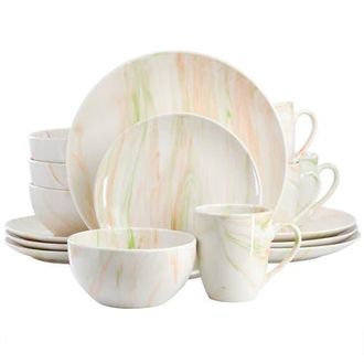 Elama Fine Marble 16 Piece Porcelain Dinnerware Set in Multi at Nordstrom