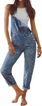 Free People Ziggy Denim Overall In Bleach Splatter