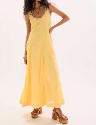 Free People To The Moon Maxi Dress In Golden Haze