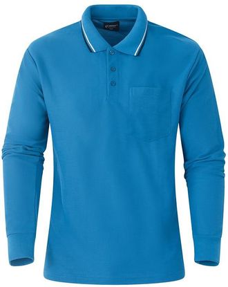 Generic Mens Long Sleeve Polo Shirt, Classic Cotton & Polyster, Formal and Casual Top with Multiple Colours, Tipped Collar with Pocket, M-3XL 2400/03 (UK, Alp