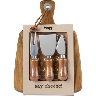 Tag Paddle Board and Cheese Utensil Set Natural Serving Boards in Beige at Nordstrom
