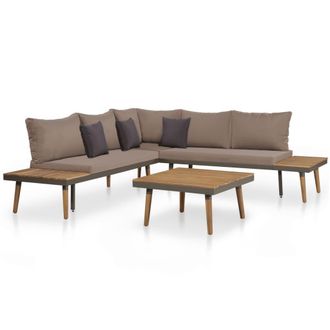 vidaXL Vidaxl - Set Divani Da Giardino 4 Pz Con Cuscini Legno Di Acacia Marrone