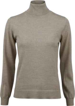 Stenstr&ouml;ms Rullekravesweater i merinould - Dames - Coltruien - Beige - L - Wol - Truien & Vesten