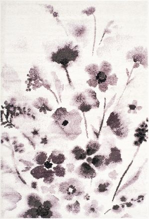 Safavieh Alfombra floral de polipropileno blanco/morado, 122 x 183 cm