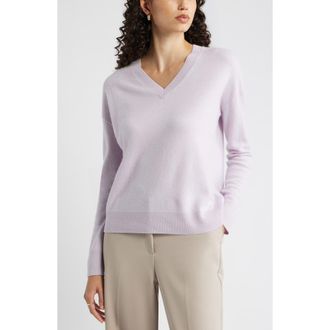 Nordstrom V-Neck Cashmere Sweater in Purple Evening at Nordstrom Rack, Size X-Large