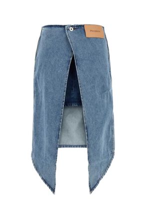J.W.Anderson Womens Denim Skrit Lightblue Exterior: Cotton Gonne
