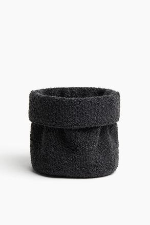 H&M Kleiner Aufbewahrungskorb aus Boucl&eacute; - Dunkelgrau
