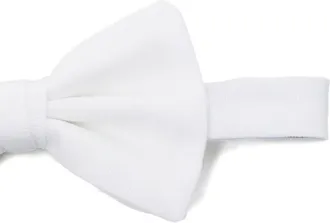 Emporio Armani Ribbed Silk Bow Tie - White