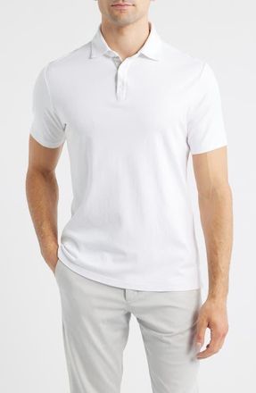 Robert Barakett Georgia Solid Pima Cotton Polo in White at Nordstrom, Size Xx-Large