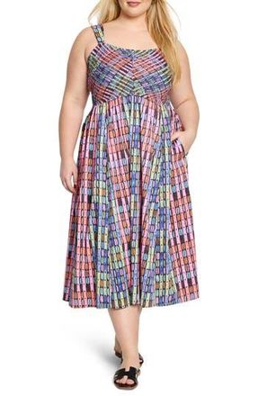 Nic+Zoe Sarah Rainbow Macaroon Sleeveless Stretch Cotton Maxi Dress in Pink Multi at Nordstrom Rack, Size 2X