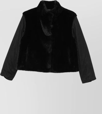 Herno silk cashmere faux fur puffer jacket