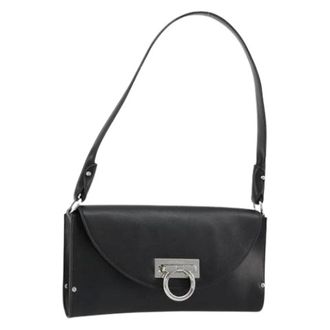 Ferragamo Pre-owned Shoulder Bags, female, Black, Size: ONE SIZE Pre-owned Leather Shoulder Bag