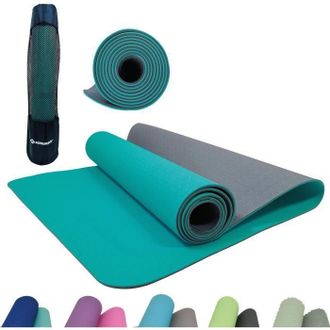 Schildkrot Fitness Tapete De Yoga - Fitness - Schildkr&ouml;t - 183 X 61 Cm - 4 Mm - Bolsa Incluida - Azul / Gris