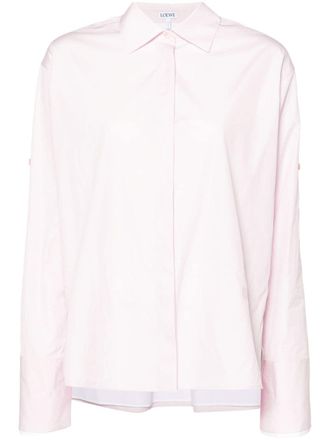 Loewe spread-collar poplin shirt - Pink