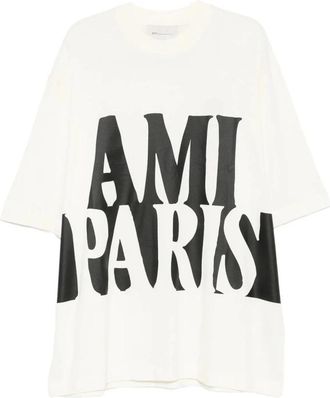 Ami Tops, Heren, Wit, L, Katoen, Oversized Grafisch T-shirt