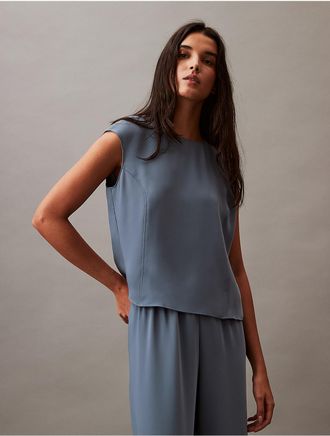 Calvin Klein Womens Flowing Tank Top - Grey - XS