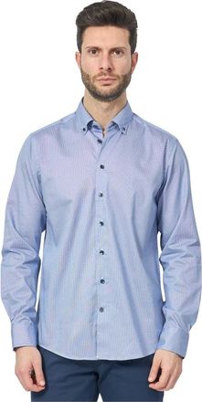 Bugatti Heren, Overhemden, Blauw, Maat: M Katoen