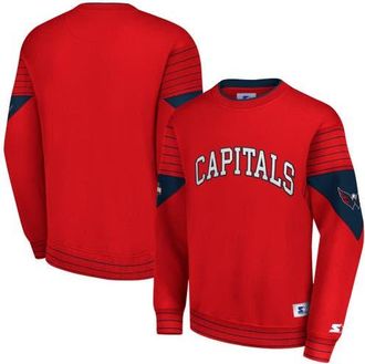 Starter Mens Starter Red Washington Capitals Faceoff Pullover Sweatshirt at Nordstrom, Size Small