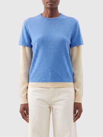 Guest In Residence T-shirt a maniche lunghe in cotone e cashmere bicolor