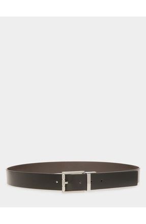 Bally Dress Belt In Leather in Black+Palladio at Nordstrom, Size 110