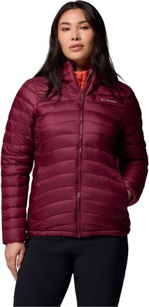 Columbia Womens Corelite Down Hooded Jacket S RICH WINE
